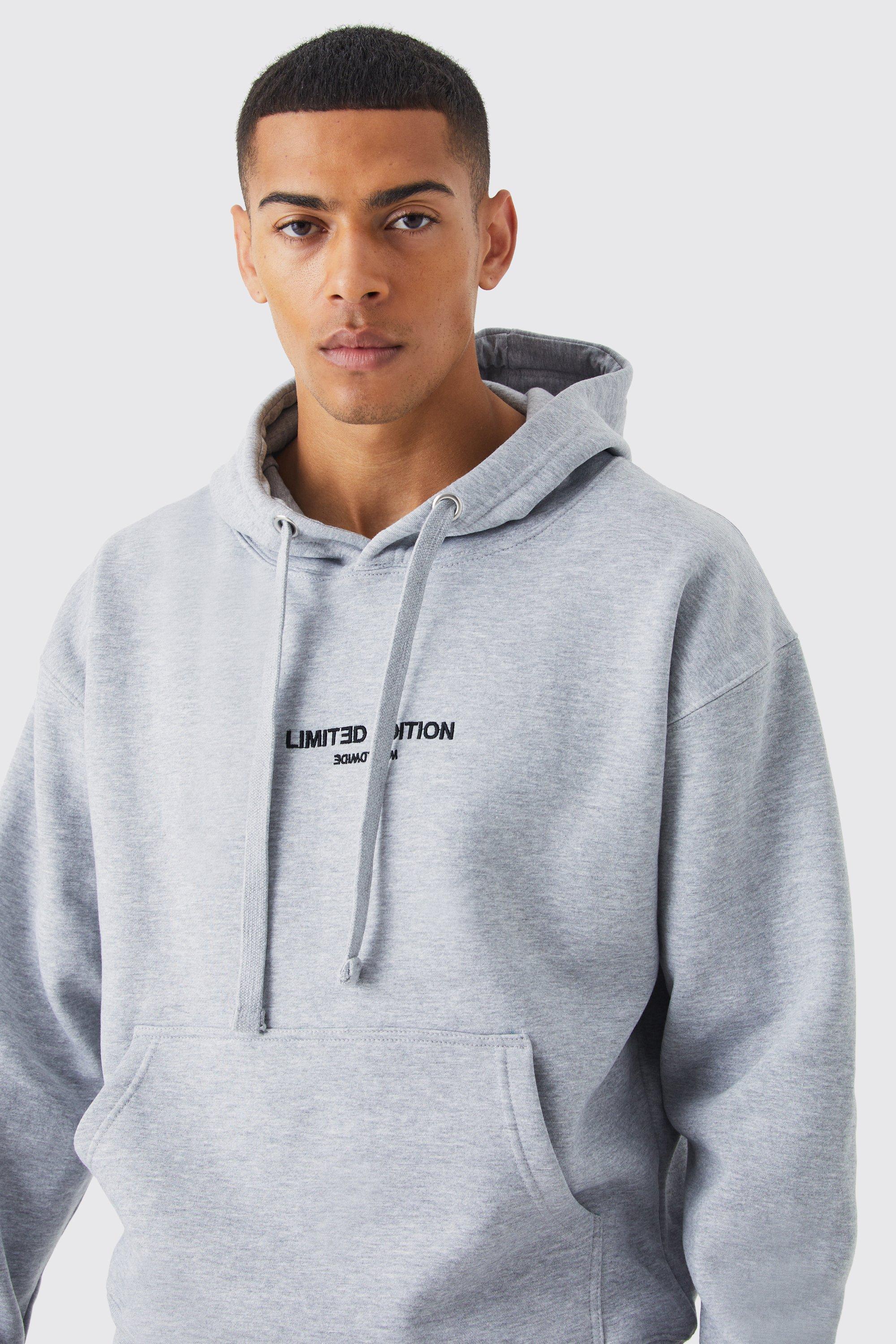 Men s Limited Oversized Heavyweight Hoodie Boohoo UK